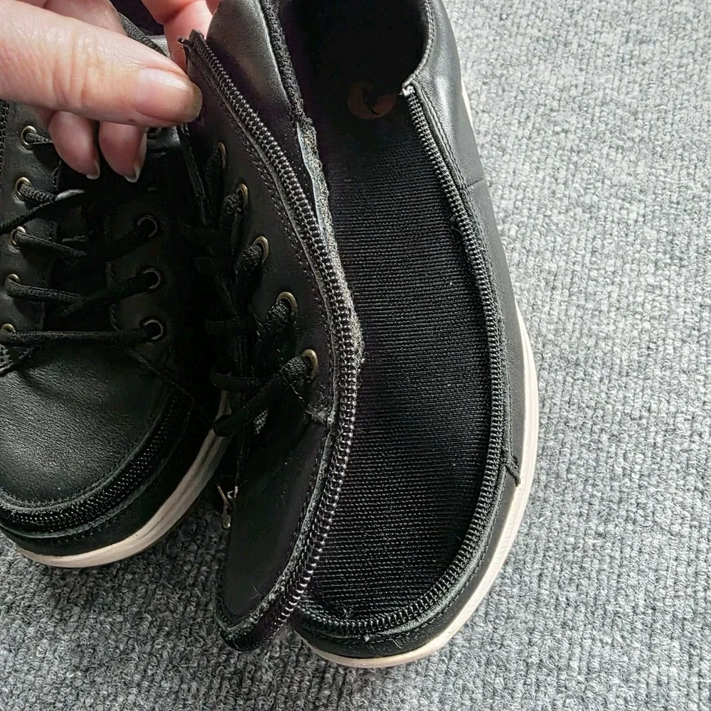 Billy Women's Sneaker II Black Zip Zipper Shoes 8.5 Adaptive Easy On Off‎